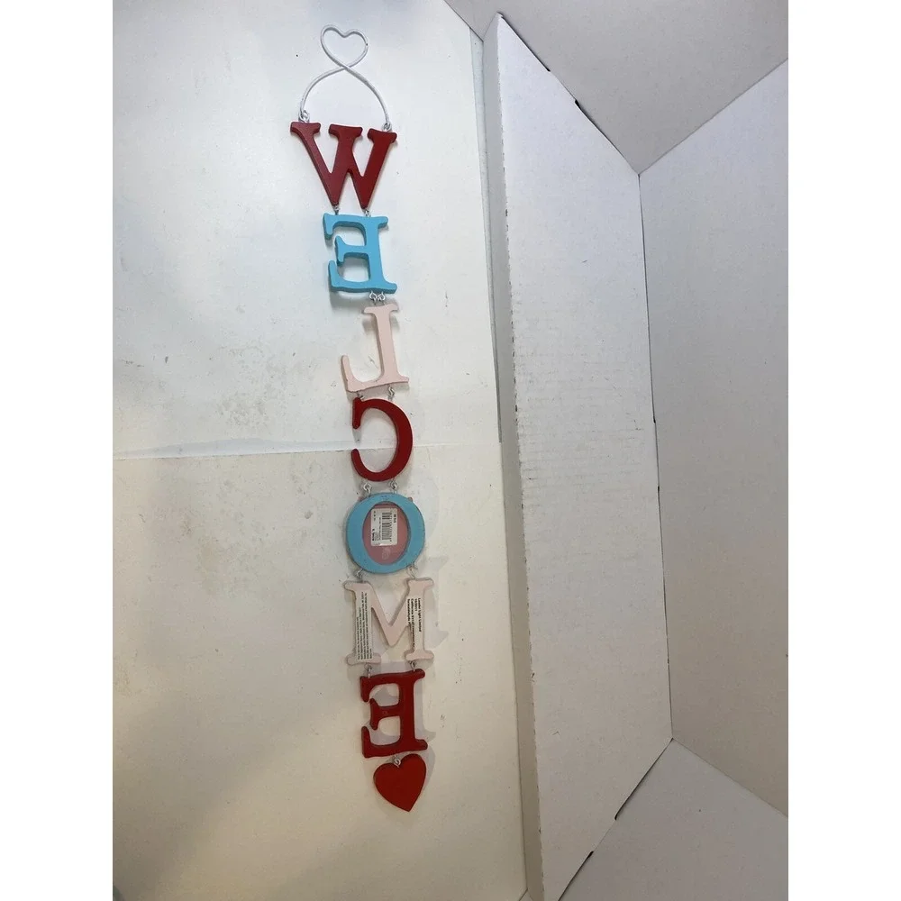 VALENTINE'S DAY HEARTS HANGER Door Wall Art SIGN Hanging Plaque Welcome‎